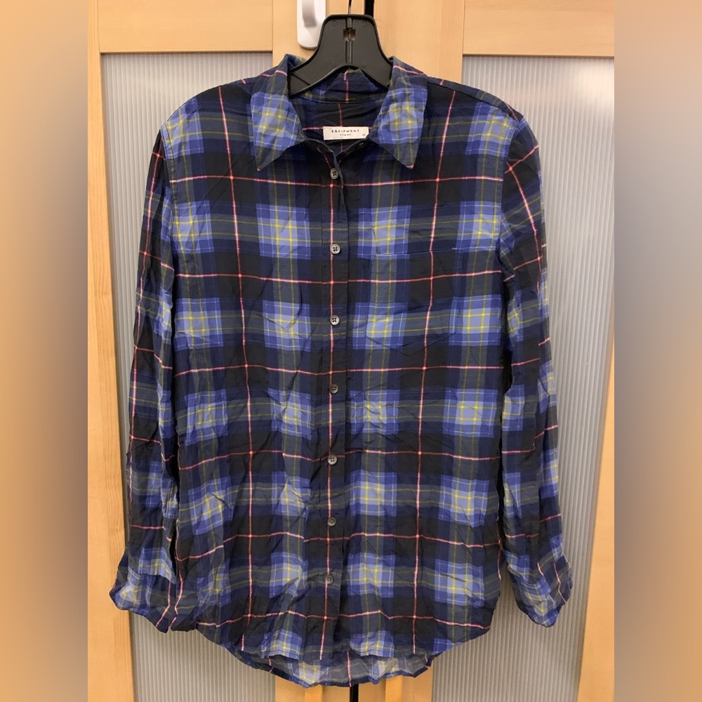 Equipment silk plaid button down blouse Size XS